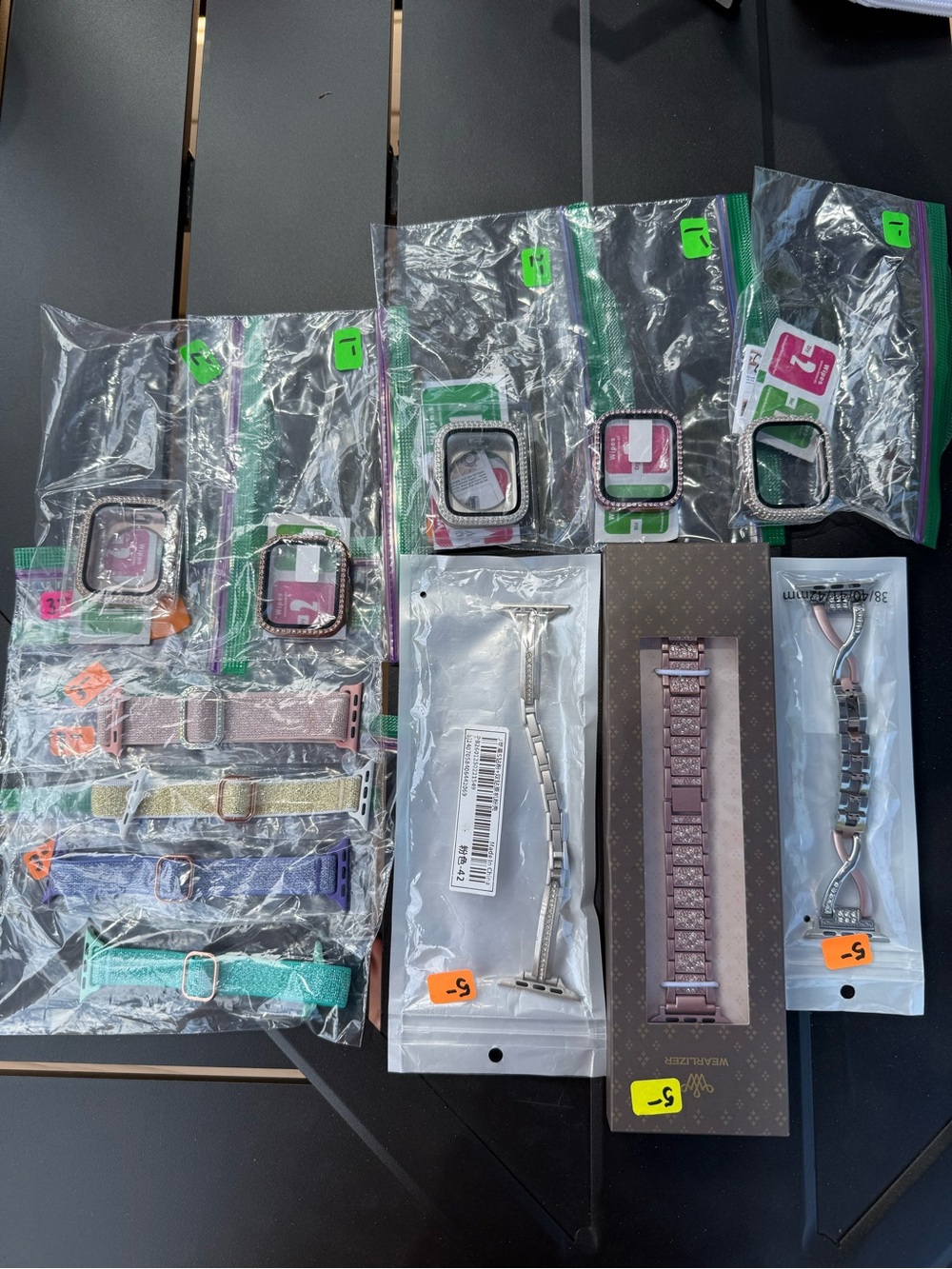 12 pieces Watch Bands and Protective Cases - Multi Color Set